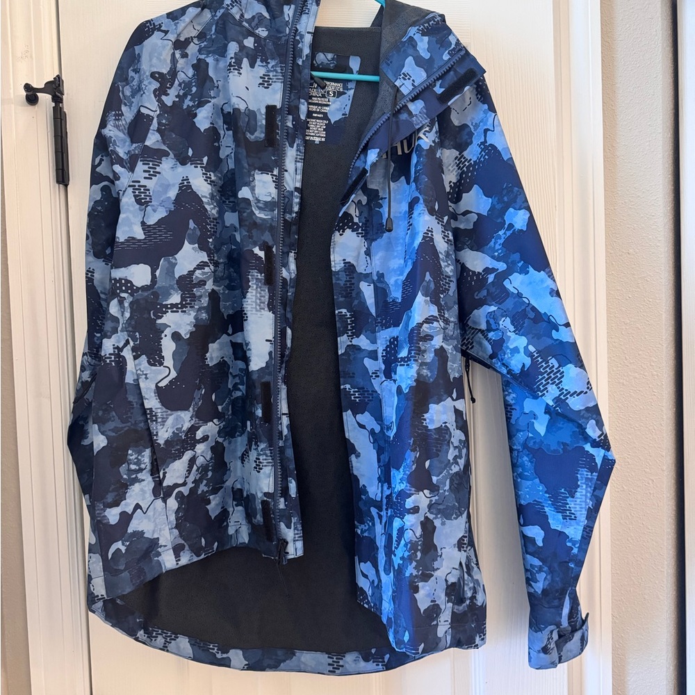 Unisex Blue Camouflage Hooded Jacket